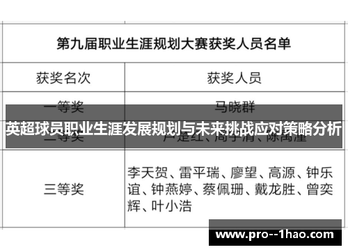 英超球员职业生涯发展规划与未来挑战应对策略分析 英超球员职业生涯发展规划与未来挑战应对策略分析